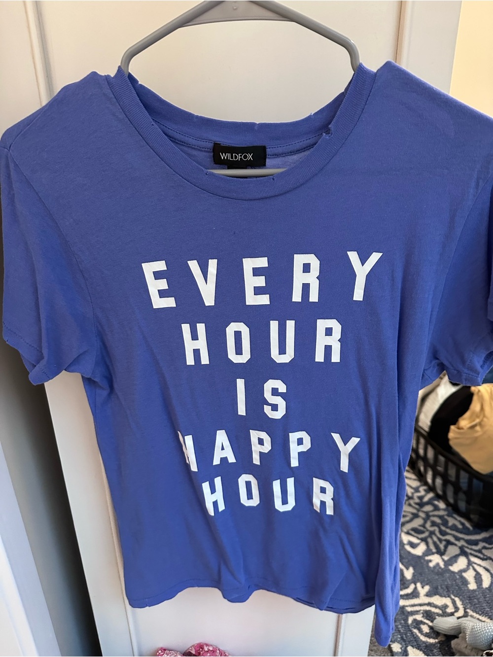 Wildfox Lavender Graphic Tee with White Lettering